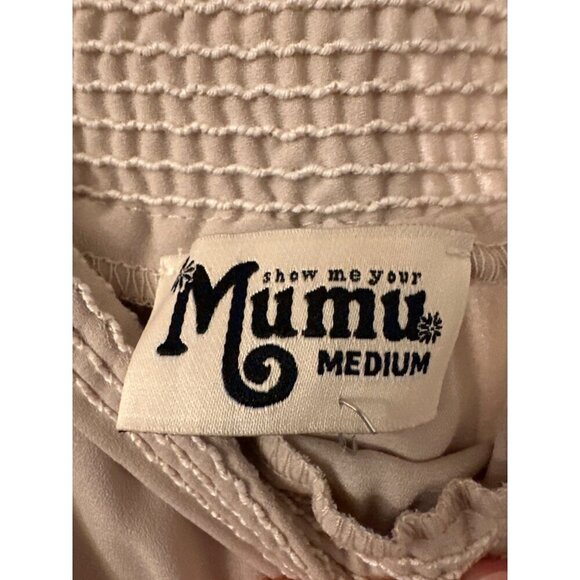 Show Me Your Mumu Beige Off-Shoulder Maxi Dress Medium 100% Polyester - Picture 4 of 6